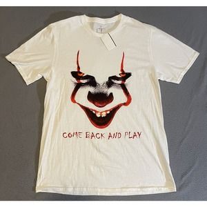 Stephen King's IT Men's Pennywise Come Back‎ And Play Graphic Print T-Shirt Med